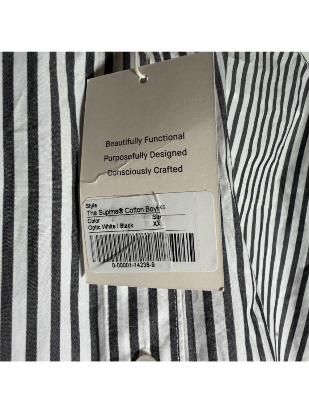 Everlane The Supima Cotton Boyfriend Shirt Women's Size XXS White & Black NWT! - Picture 4 of 6